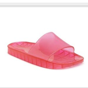 Pink Neon Jelly Slides